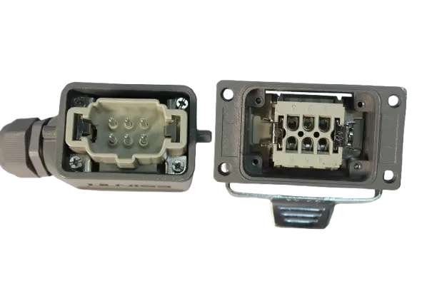 6 pin Hood Heavy Duty Connector Bottom Open
