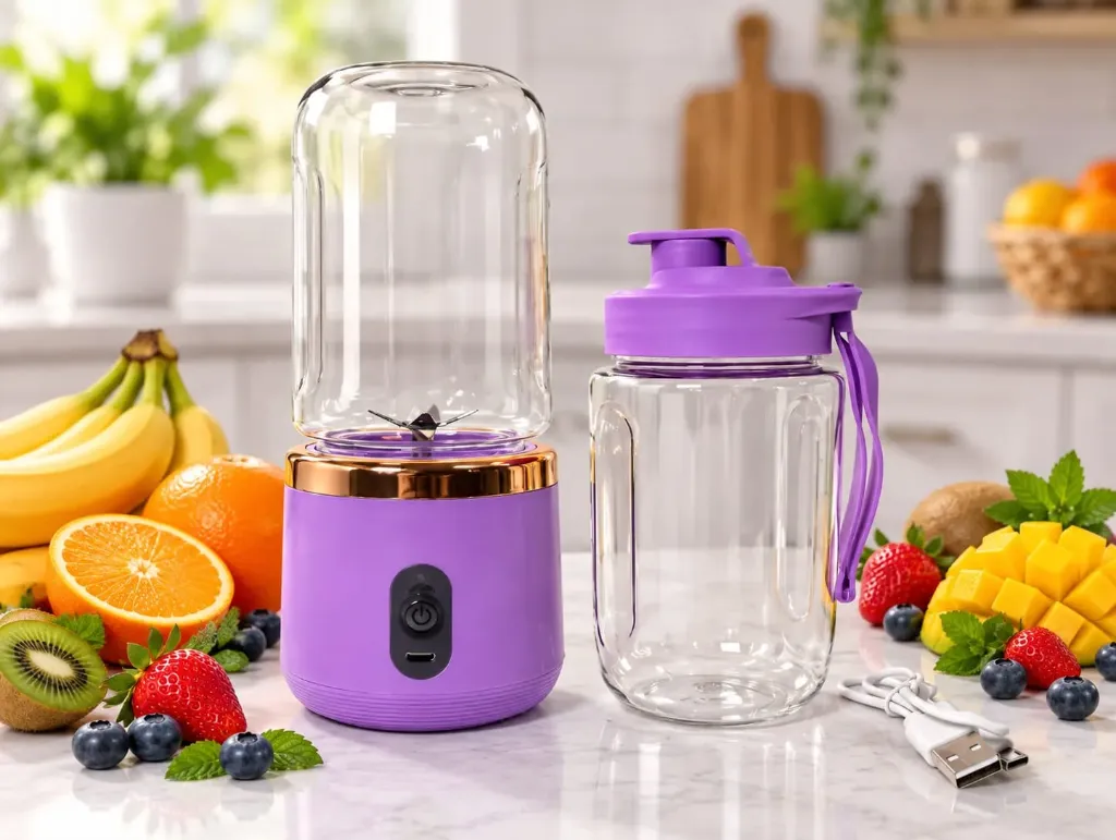 [YC-05] ESINTI Portable Juicer Blender 400ml x 2 with USB Rechargeable 6-Blade Cutter